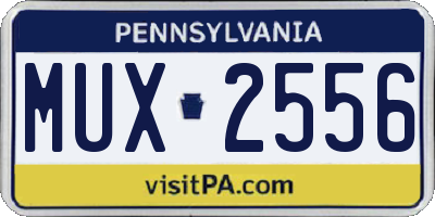 PA license plate MUX2556
