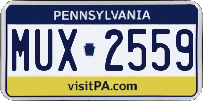 PA license plate MUX2559