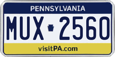 PA license plate MUX2560
