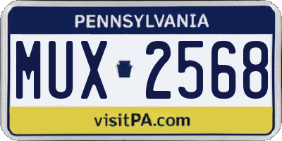PA license plate MUX2568
