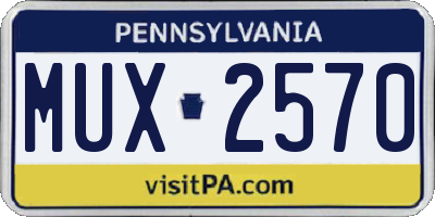 PA license plate MUX2570