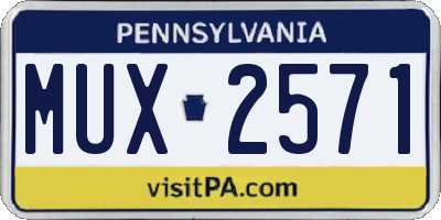PA license plate MUX2571