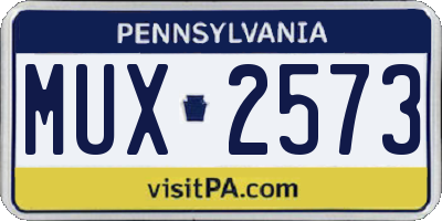 PA license plate MUX2573