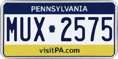 PA license plate MUX2575
