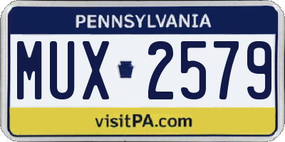 PA license plate MUX2579