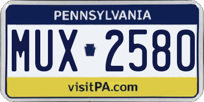 PA license plate MUX2580