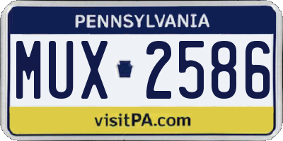 PA license plate MUX2586