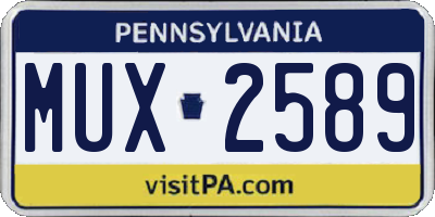 PA license plate MUX2589
