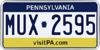 PA license plate MUX2595