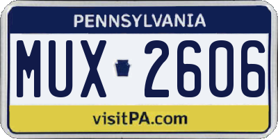 PA license plate MUX2606