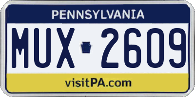 PA license plate MUX2609