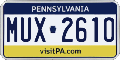 PA license plate MUX2610