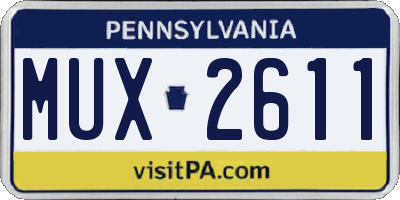 PA license plate MUX2611