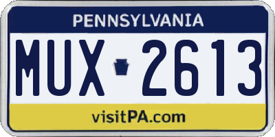 PA license plate MUX2613