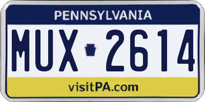 PA license plate MUX2614