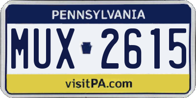 PA license plate MUX2615