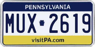 PA license plate MUX2619