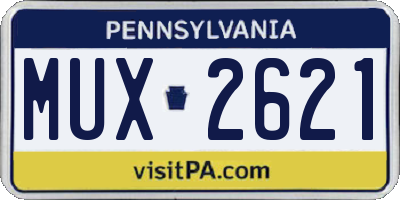 PA license plate MUX2621