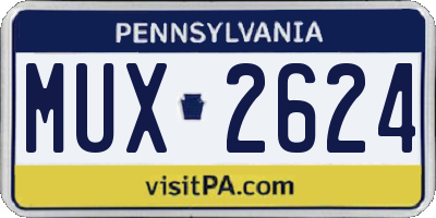 PA license plate MUX2624