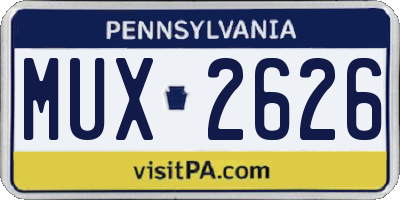 PA license plate MUX2626