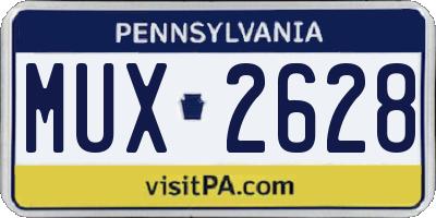 PA license plate MUX2628