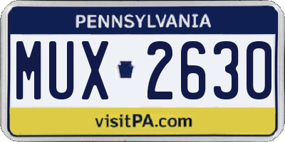 PA license plate MUX2630