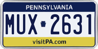 PA license plate MUX2631