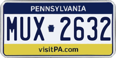 PA license plate MUX2632