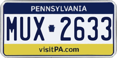 PA license plate MUX2633