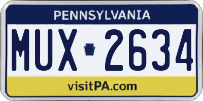 PA license plate MUX2634