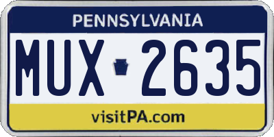 PA license plate MUX2635