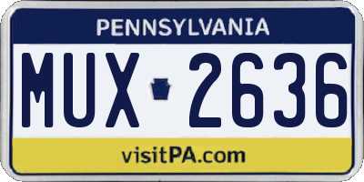 PA license plate MUX2636
