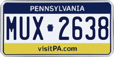 PA license plate MUX2638