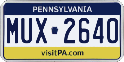 PA license plate MUX2640