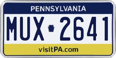 PA license plate MUX2641