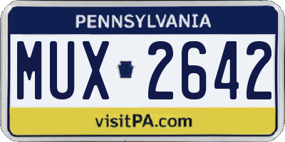 PA license plate MUX2642