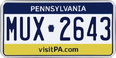 PA license plate MUX2643