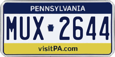 PA license plate MUX2644