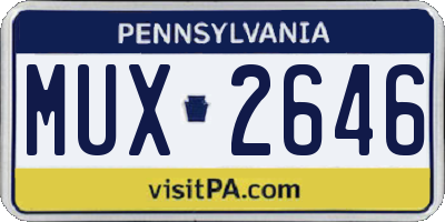 PA license plate MUX2646