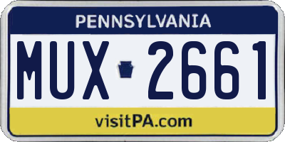 PA license plate MUX2661