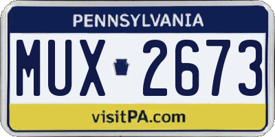 PA license plate MUX2673