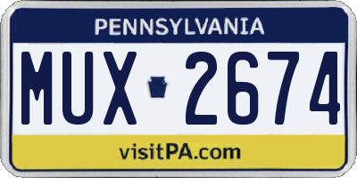 PA license plate MUX2674