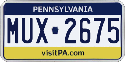 PA license plate MUX2675