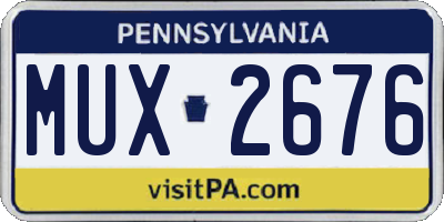 PA license plate MUX2676