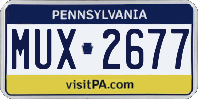PA license plate MUX2677