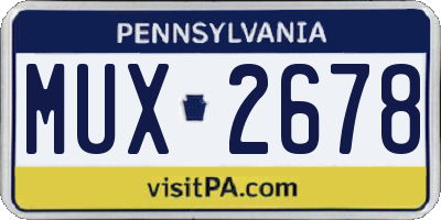 PA license plate MUX2678