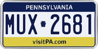 PA license plate MUX2681
