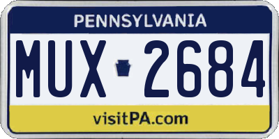 PA license plate MUX2684