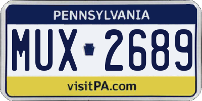 PA license plate MUX2689