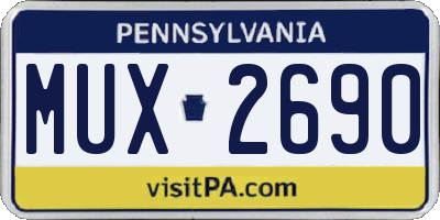 PA license plate MUX2690